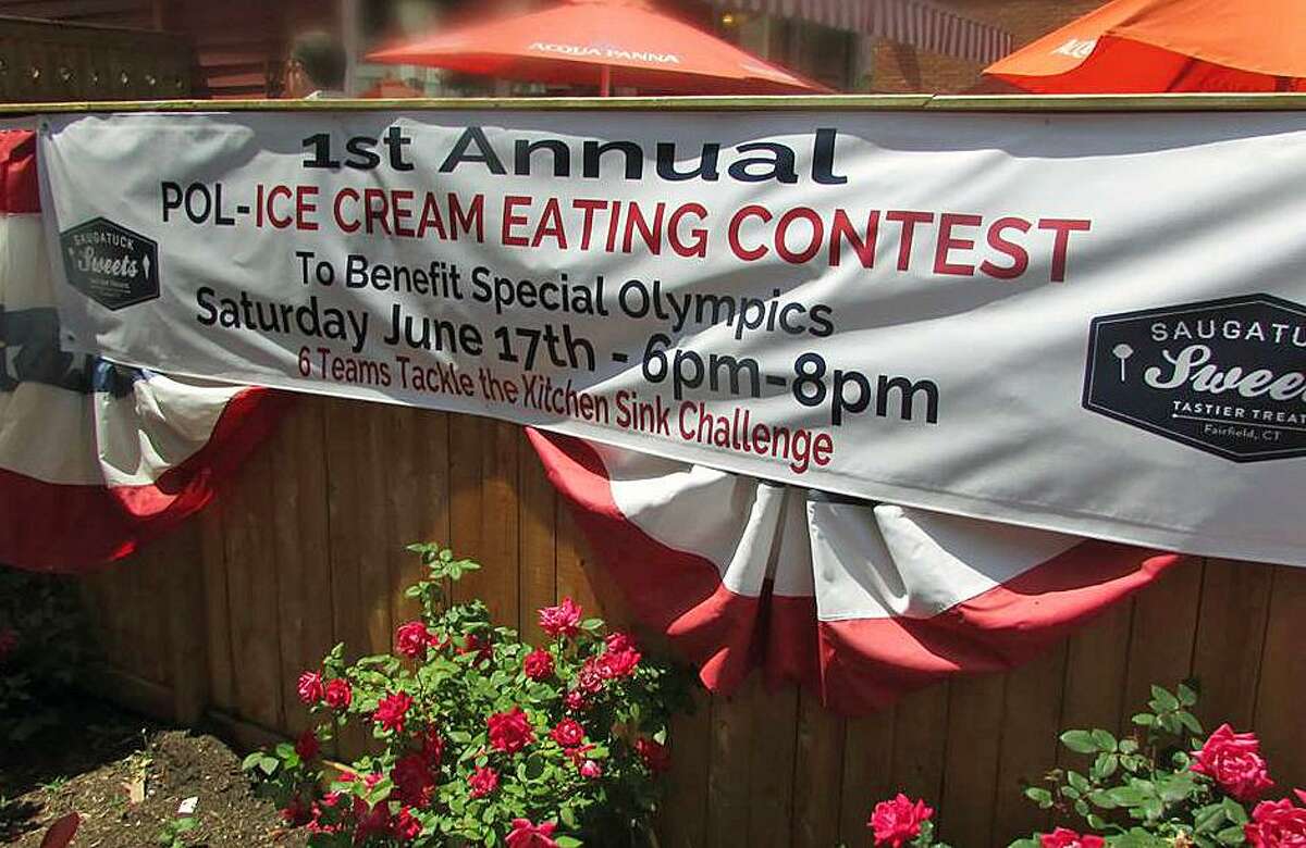 Six teams will take on the challenge of polishing off the "Kitchen Sink" sundae at Saugatuck Sweets, all to raise money for Connecticut Special Olympics. The contest will take place Saturday at 6 p.m. Fairfield,CT. 6/12/17