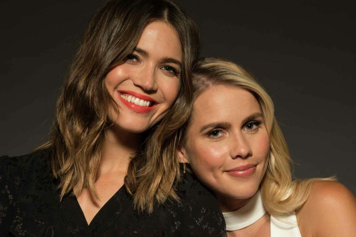 Mandy Moore, left, and Claire Holt spent six weeks underwater while shooting "47 Meters Down."
