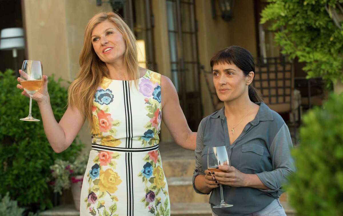 Connie Britton, left, and Salma Hayek star in "Beatriz at Dinner."