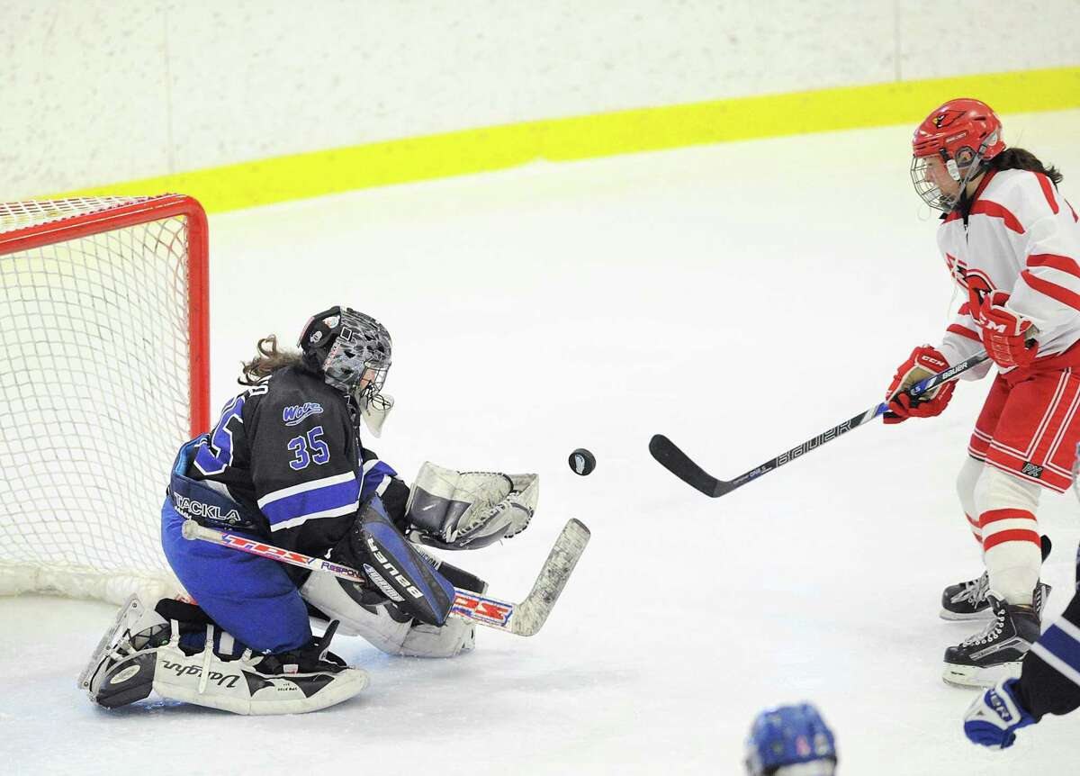 Darien goalie Emily Gianunzio is the MVP of the Hearst Connecticut Media girls hockey all-star team.