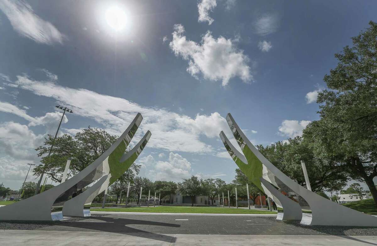 A new outdoor sculpture heralds a $34 million makeover of Emancipation Park in the Third Ward. ( Steve Gonzales / Houston Chronicle )