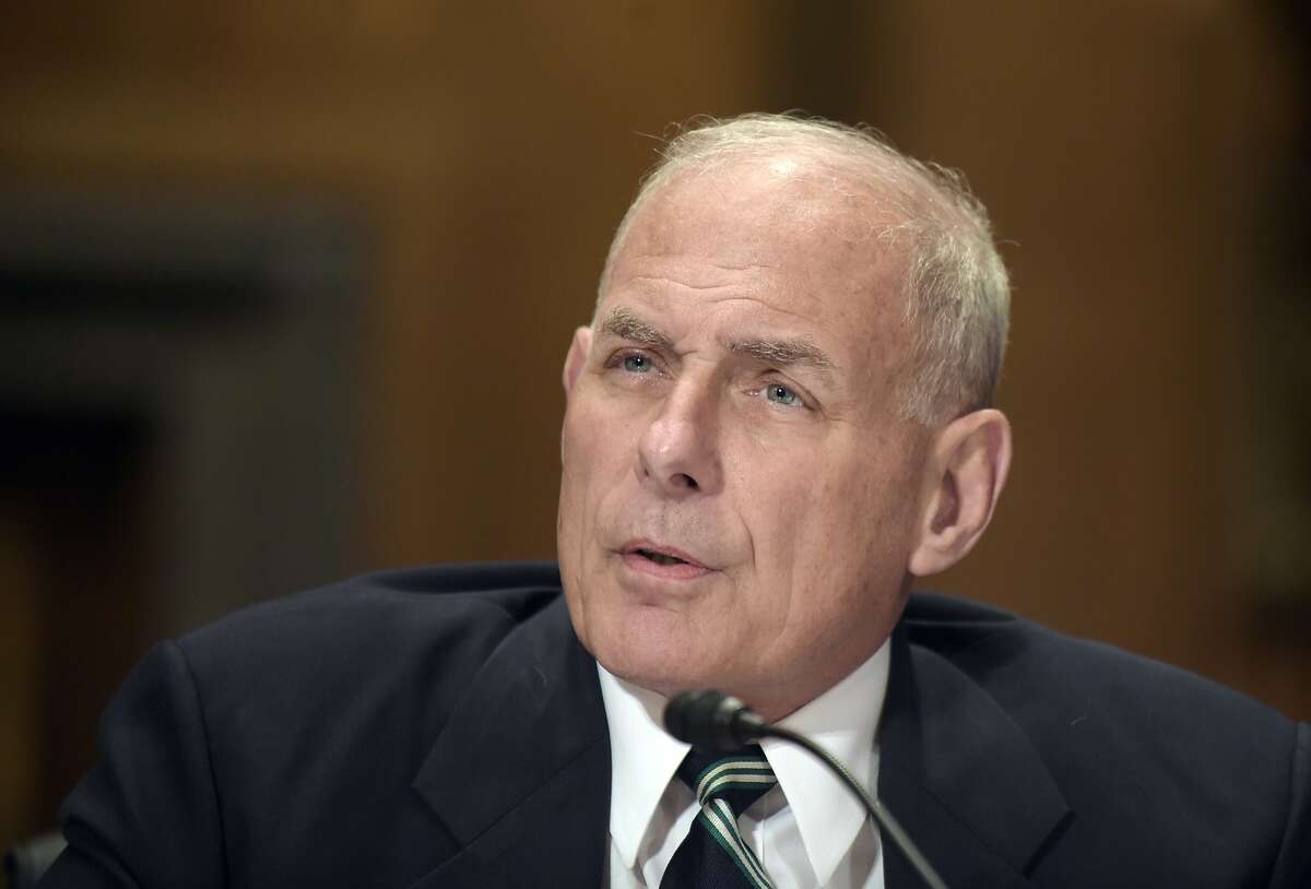 FILE - In this June 6, 2017, file photo, Homeland Security Secretary John Kelly testifies on Capitol Hill in Washington.