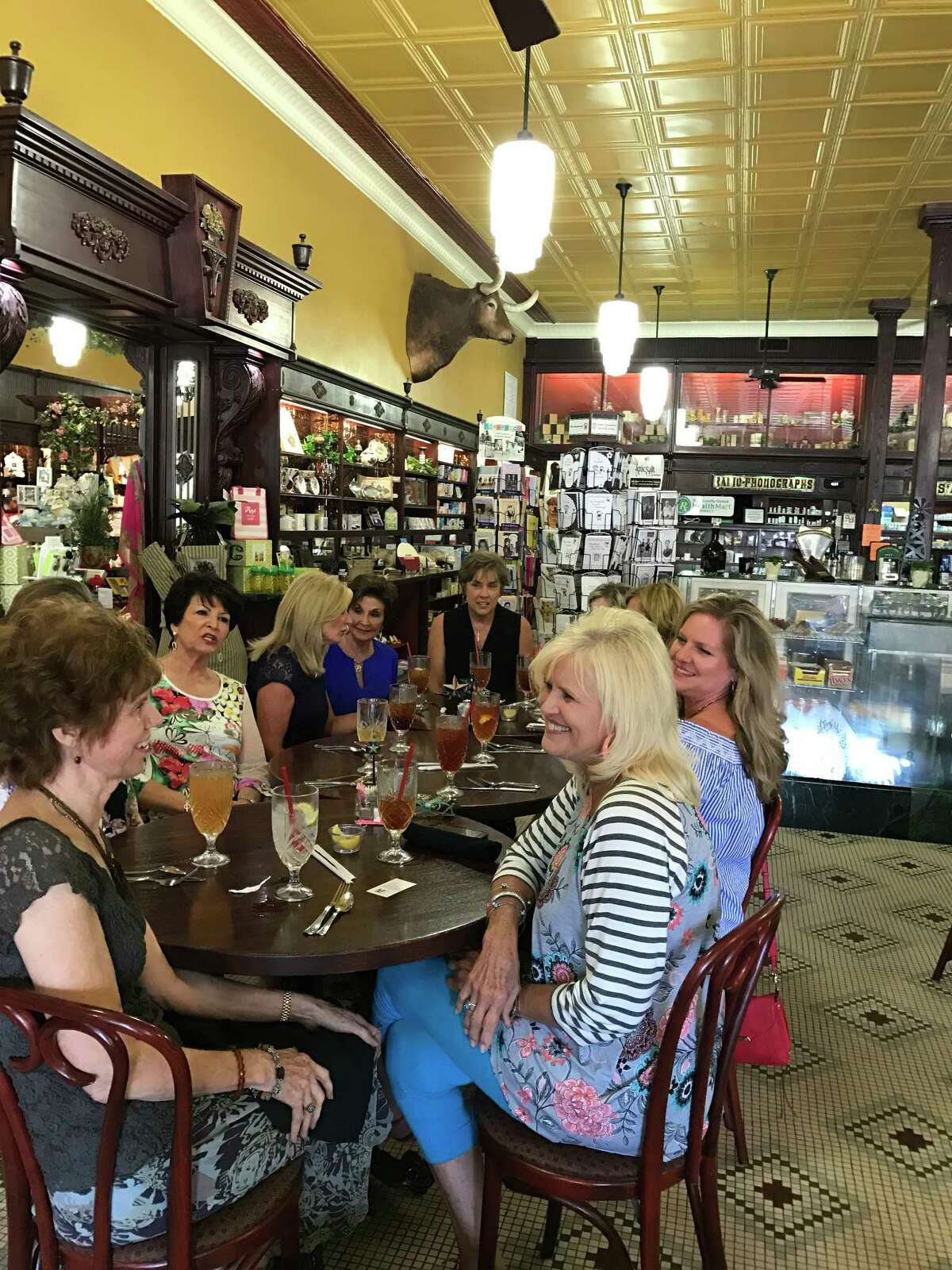 A group of women having lunch at Albany’s Vintage Vanilla Restaurant drove up from Abilene for shopping and sight-seeing.