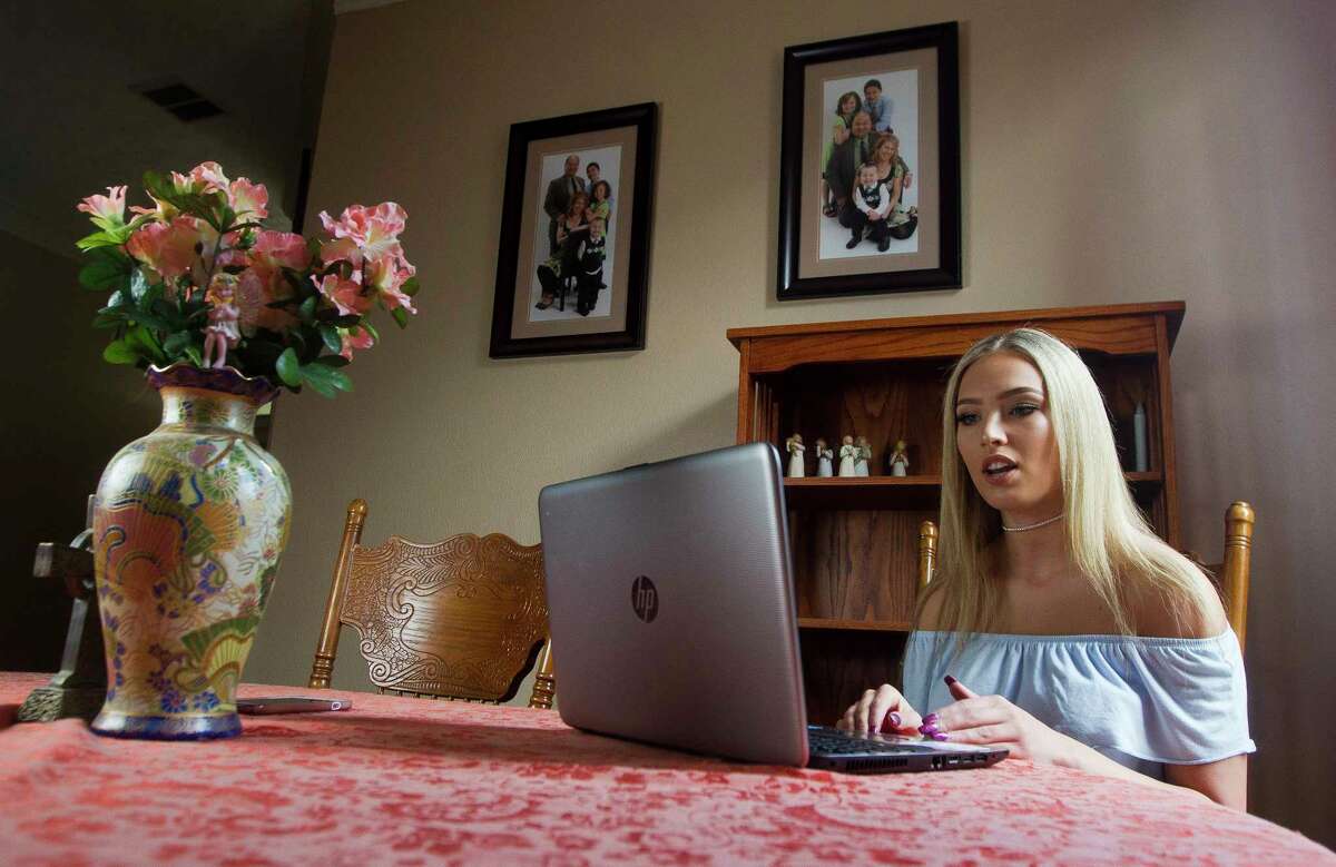 Conroe resident Sasha Libby, a ninth grader at Texas Virtual Academy, works on her modeling career when she is out of the classroom.