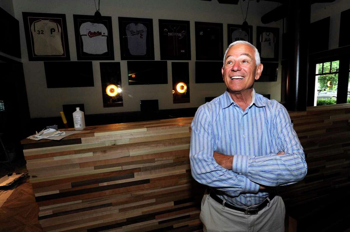 Bobby Valentine smiles as he takes part of the new Bobby V's, a sports bar, restaurant, and OTB lounge in Stamford, Conn., on Friday, June 16, 2017.