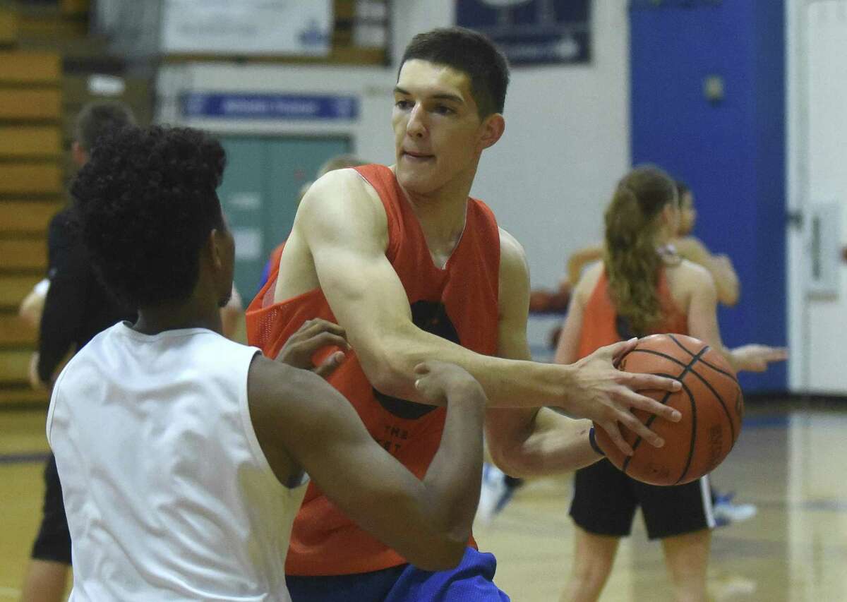 Andi Vrapcani, who hails from Kosovo, is attending the Basketball Embassy summer basketball camp at Our Lady of the Lake University. June 13, 2017.