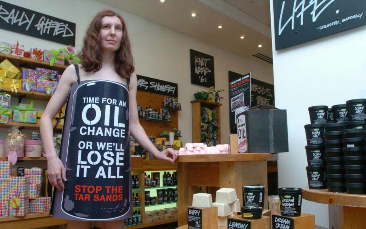 Employee Strips Down In Danbury Fair Mall To Protest Oil Mining