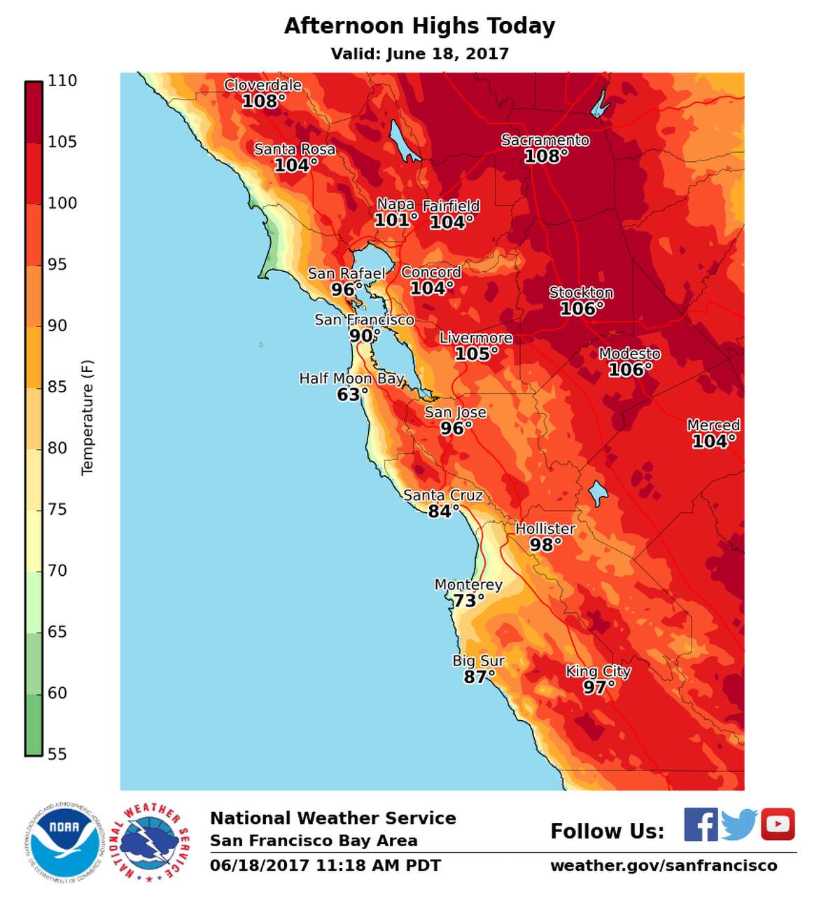 SF hits 88, breaking ’93 record, as heat wave hits Bay Area