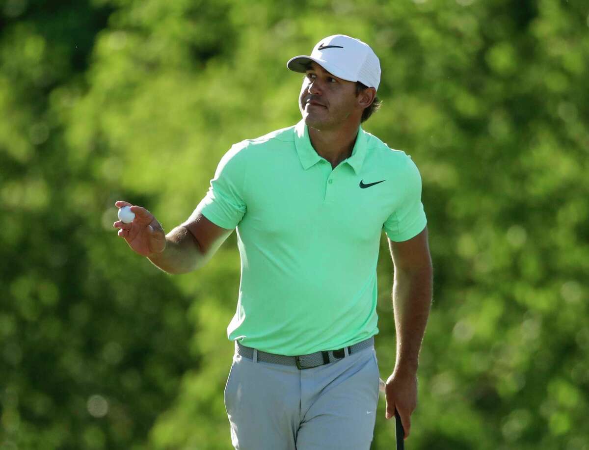 Brooks Koepka reacts after his birdie on the 15th hole during the fourth round of the U.S. Open golf tournament Sunday, June 18, 2017, at Erin Hills in Erin, Wis. (AP Photo/Charlie Riedel)
