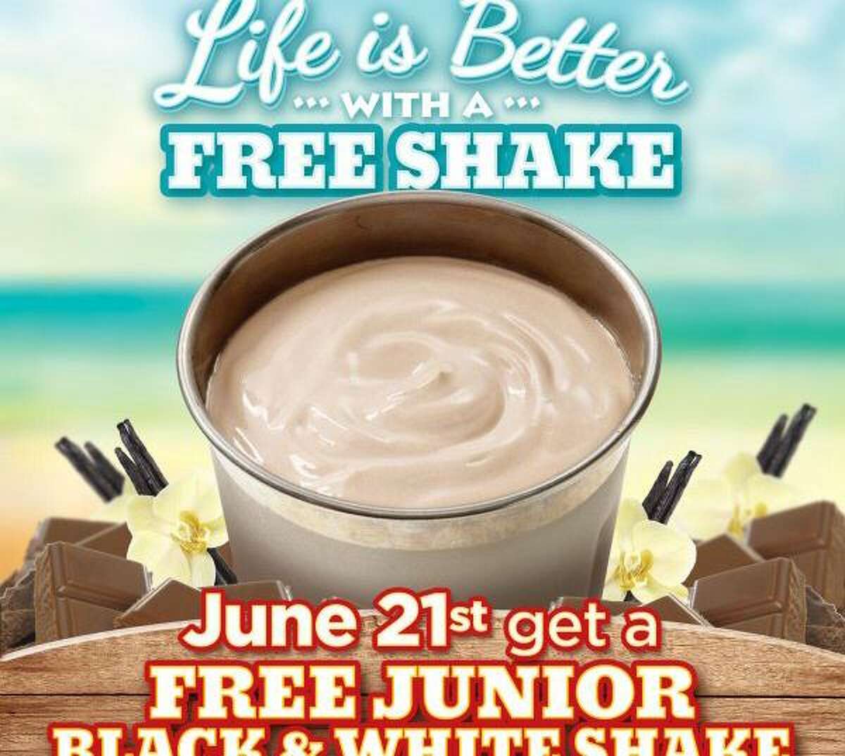 A 2015 promotion for Wayback Burgers' "Free Shake Day".