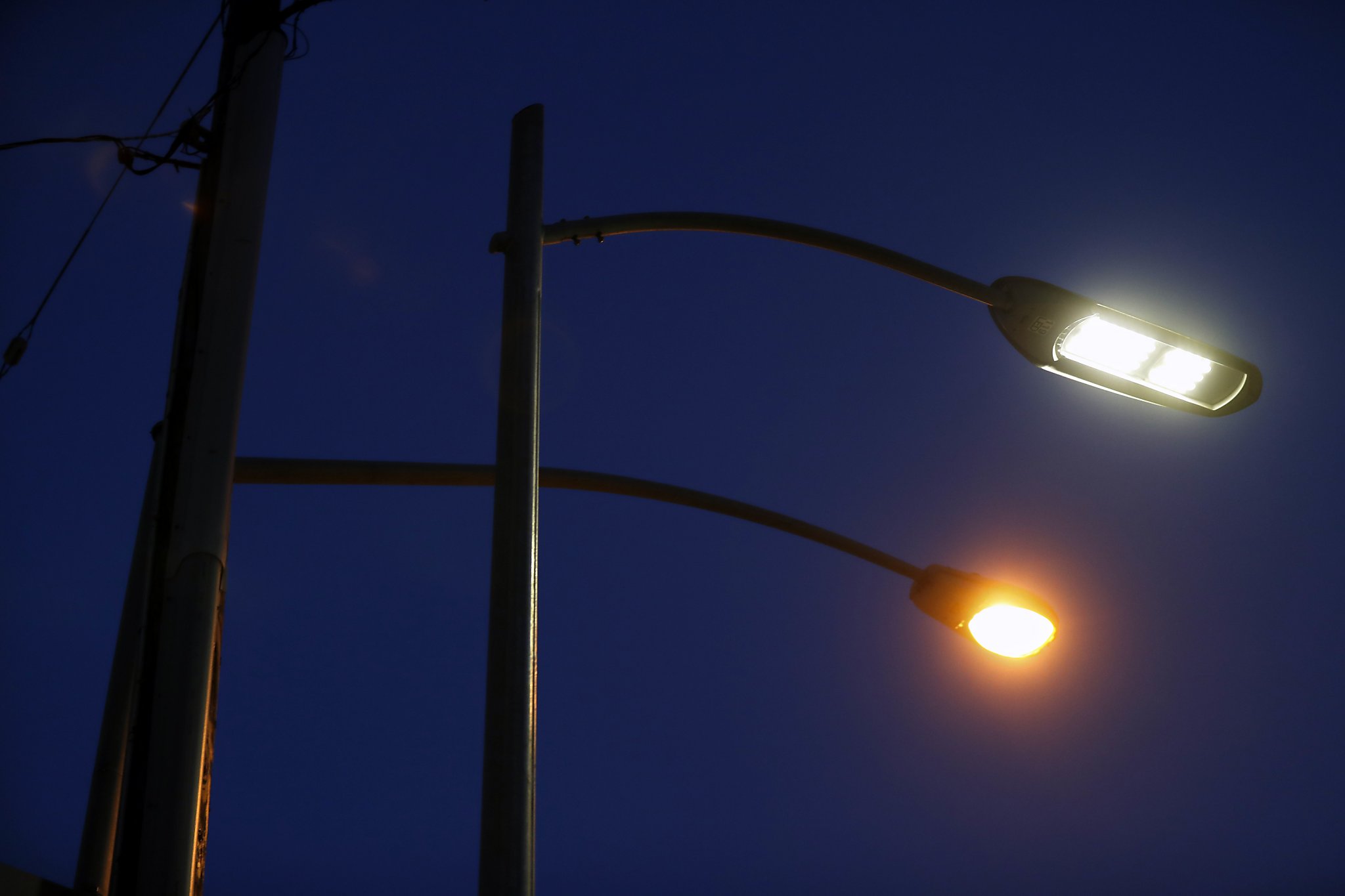 bright street lights