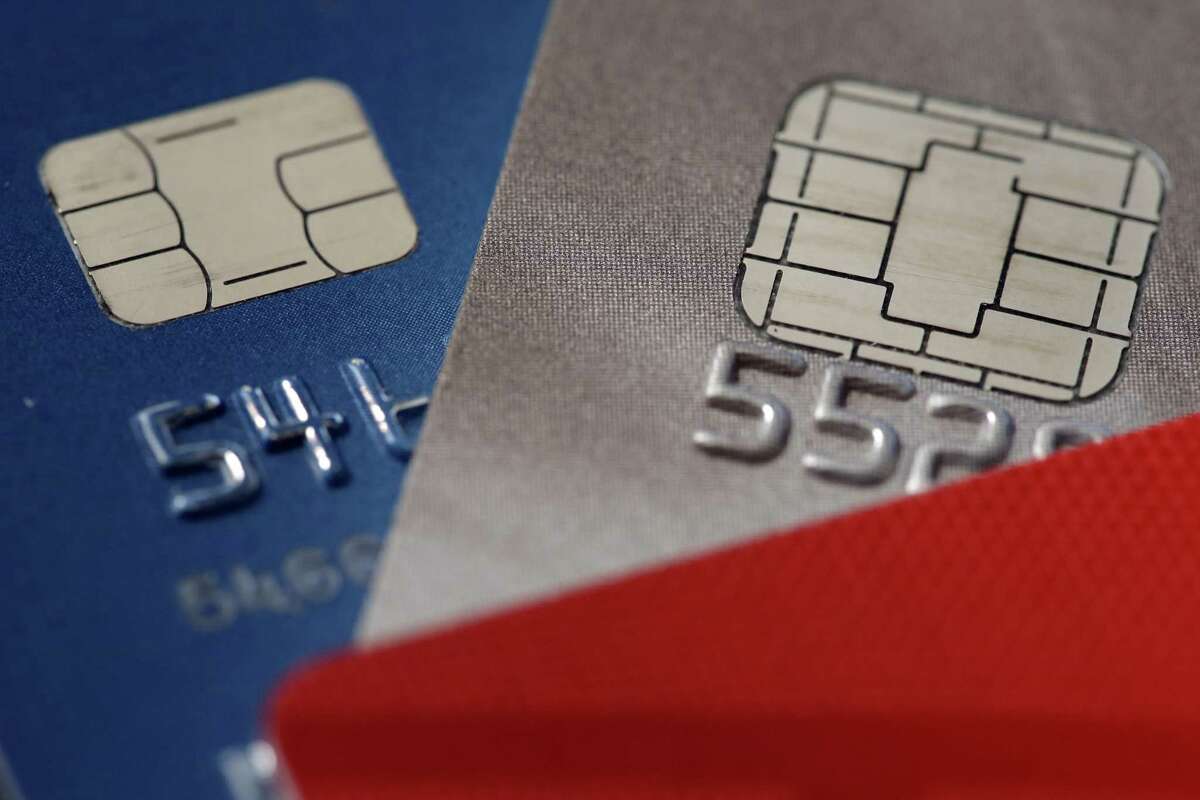 This Wednesday, June 10, 2015 photo shows chip credit cards in Philadelphia. (AP Photo/Matt Rourke)