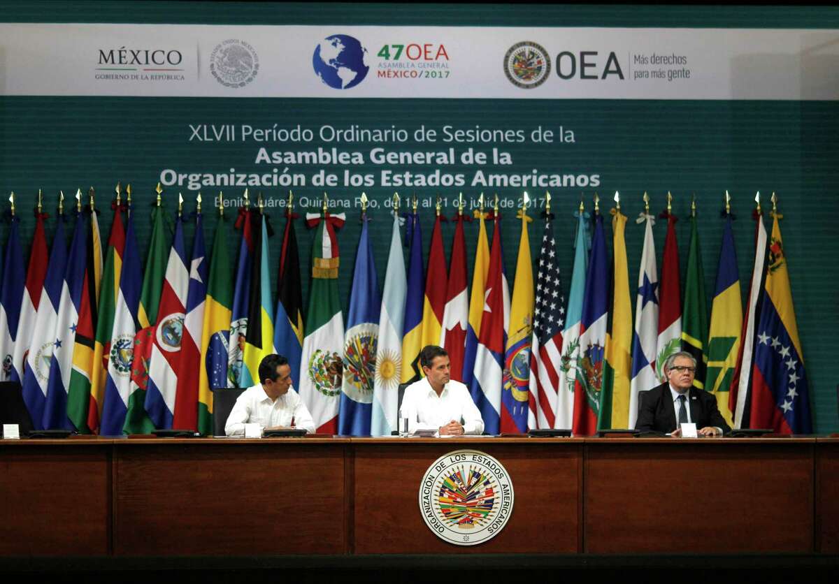 The 2017 OAS General Assembly is meeting this week in Cancun, Mexico. U.S. lawmakers question the role of the OAS in shaping social policies in Latin American nations.