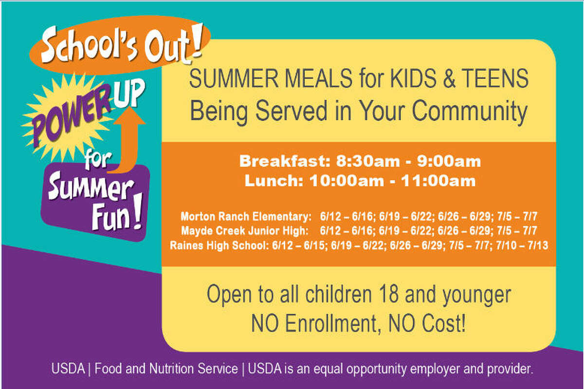 Katy ISD offers a summer lunch program.
