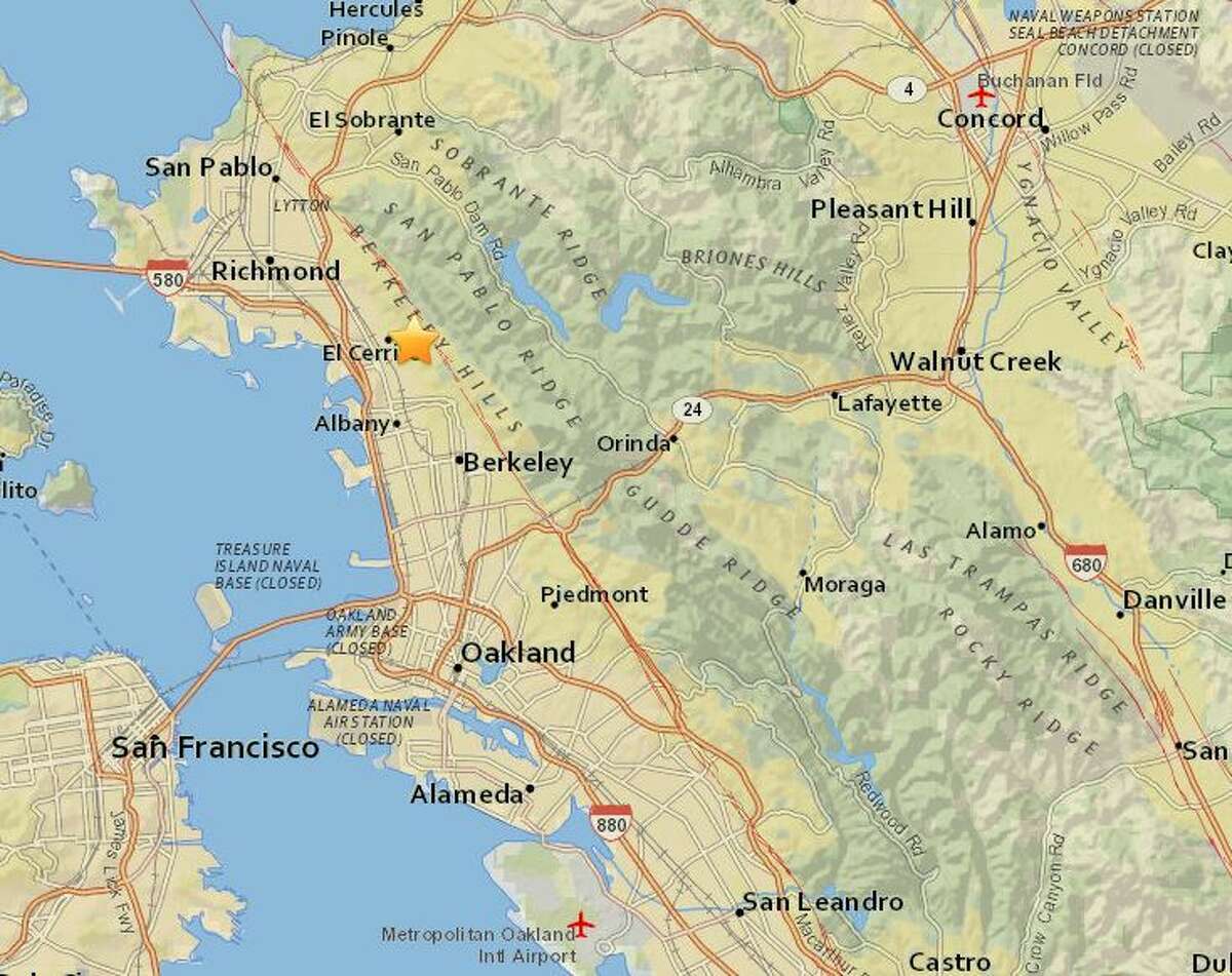 The USGS recorded an earthquake Wednesday near El Cerrito. 