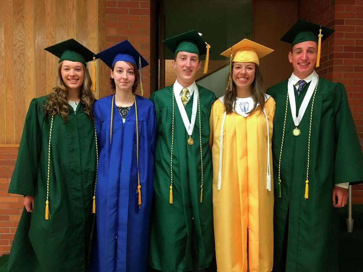 From left, Hailey Laplow, Olivia Beasley, Parker Thorson, Claire Bates and Lucas Shelton.