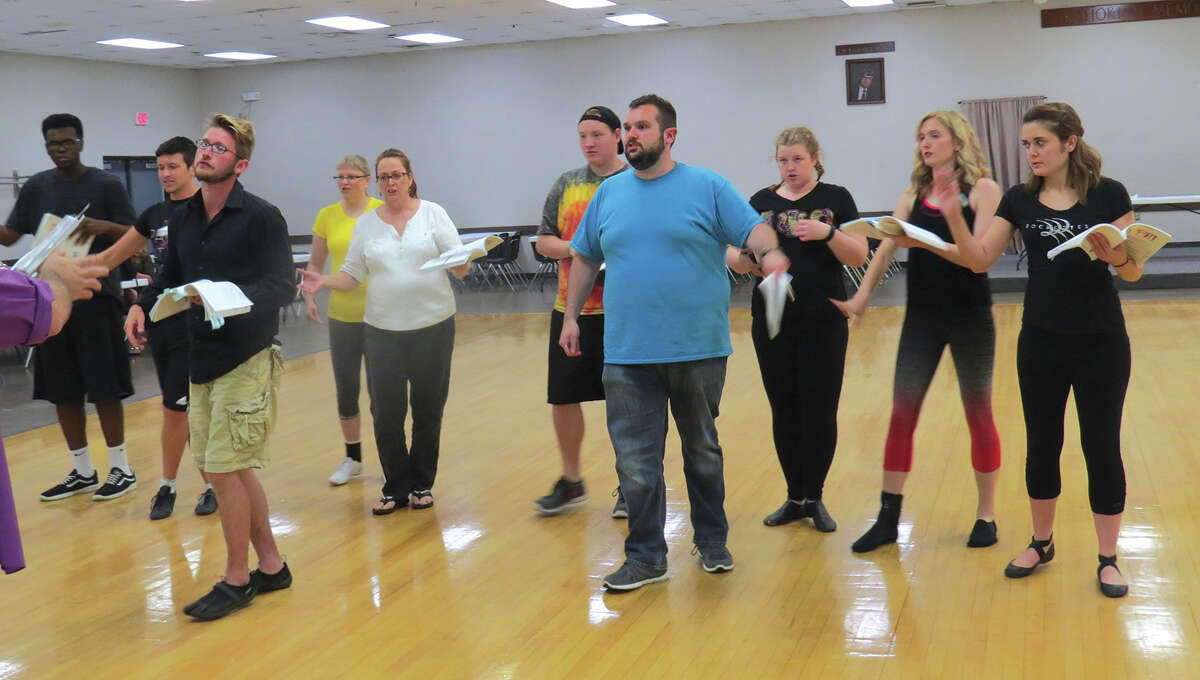 Curtain's Up members rehearse a scene from "Pippin."