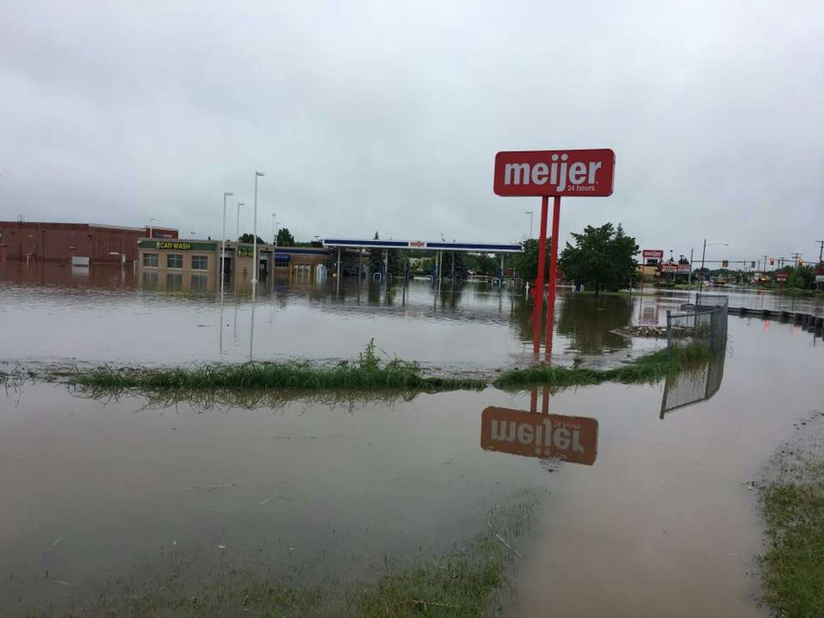 Photos posted on social media show flooding in Midland on Friday.
