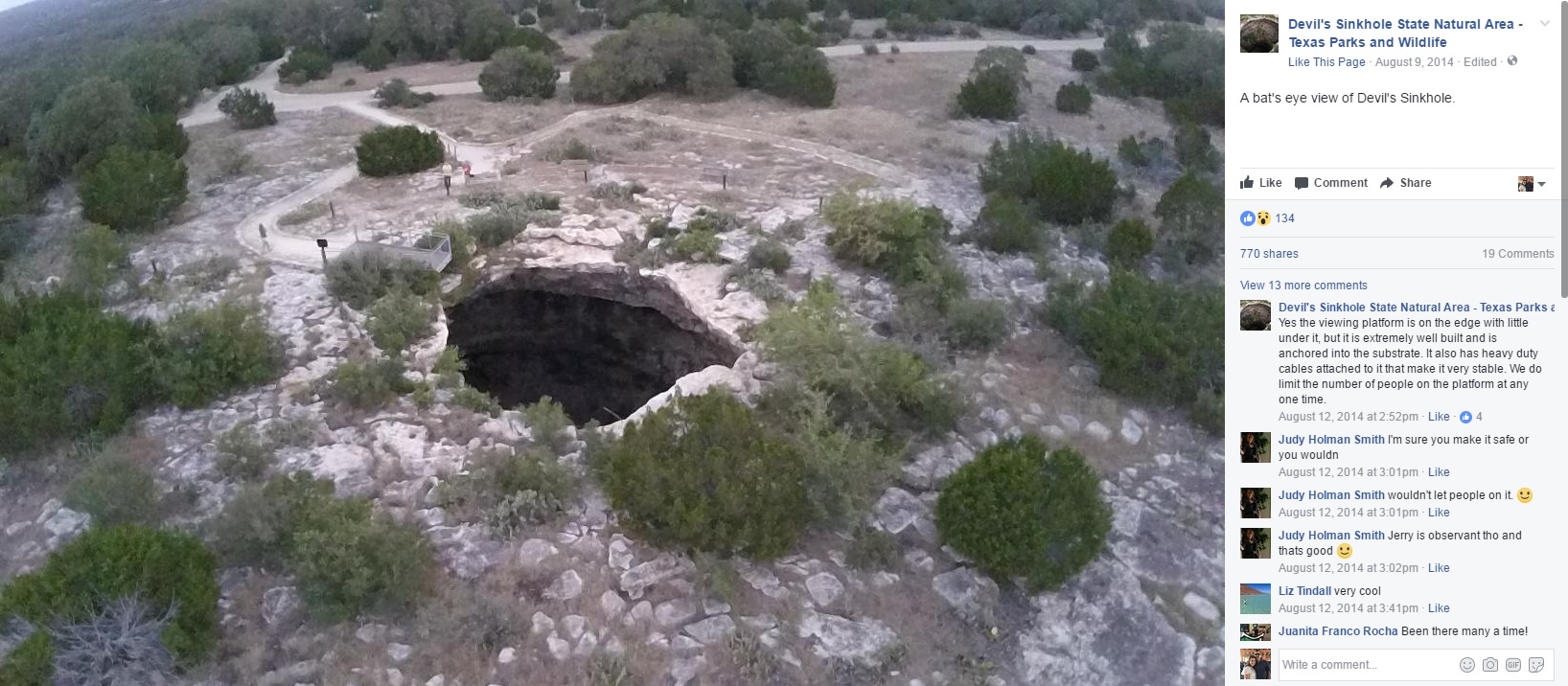 TPWD shares rare photos from inside the Devil's Sinkhole, which is off