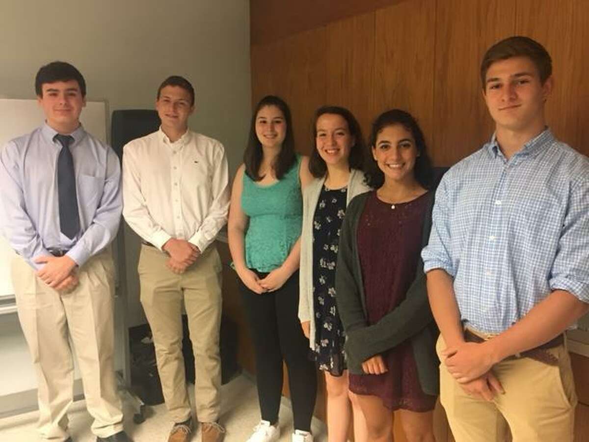 Joseph Peiser (second from left) was one of seven students and the only student from New Canaan, CT to receive a scholarship from the Silvermine Community Association in June 2017.