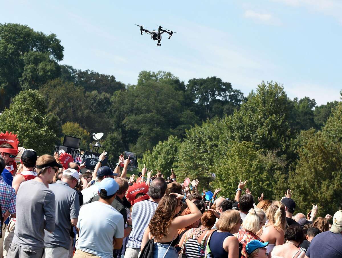 ATLANTA, GA - SEPTEMBER 19: A drone flies over the audience at Music Midtown at Piedmont Park on September 19, 2015 in Atlanta, Georgia. (Photo by Chris McKay/Getty Images for Live Nation)