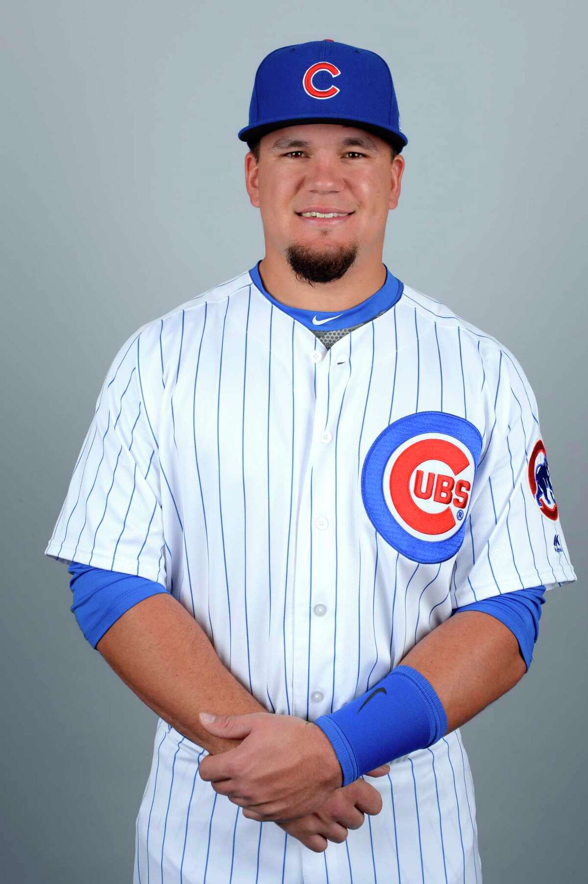 MESA, AZ - FEBRUARY 21: Kyle Schwarber #12 of the Chicago Cubs poses during Photo Day on Tuesday, February 21, 2017 at Sloan Park in Mesa, Arizona. (Photo by Ron Vesely/MLB Photos via Getty Images) *** Local Caption *** Kyle Schwarber