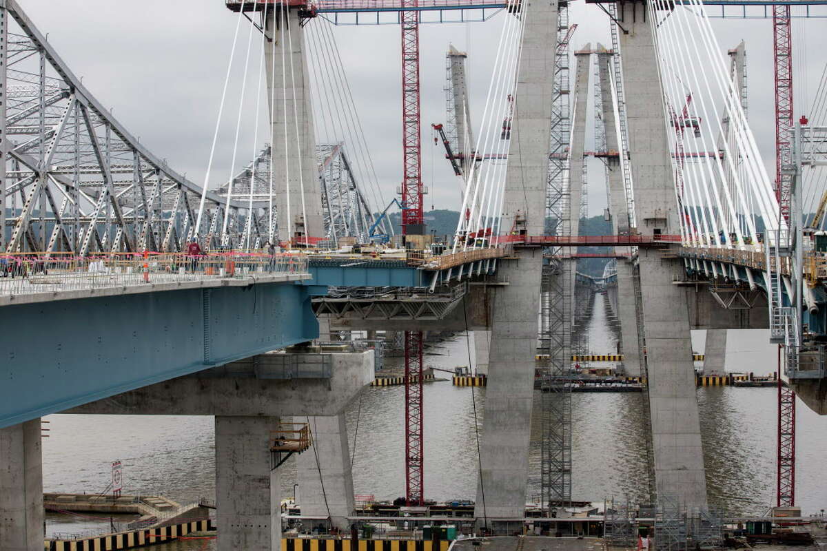 FILE ?— A replacement for the Tappan Zee Bridge under construction in Tarrytown, N.Y., May 31, 2017. A measure to rename the new span after the late Gov. Mario Cuomo failed to pass the State Assembly on June 21. (Fred R. Conrad/The New York Times) ORG XMIT: XNYT219