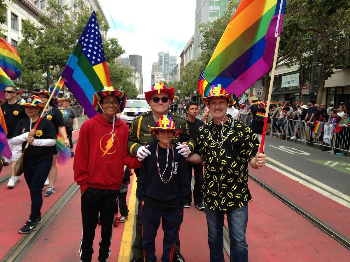Kevin Fisher-Paulson and his family at Pride 2017.