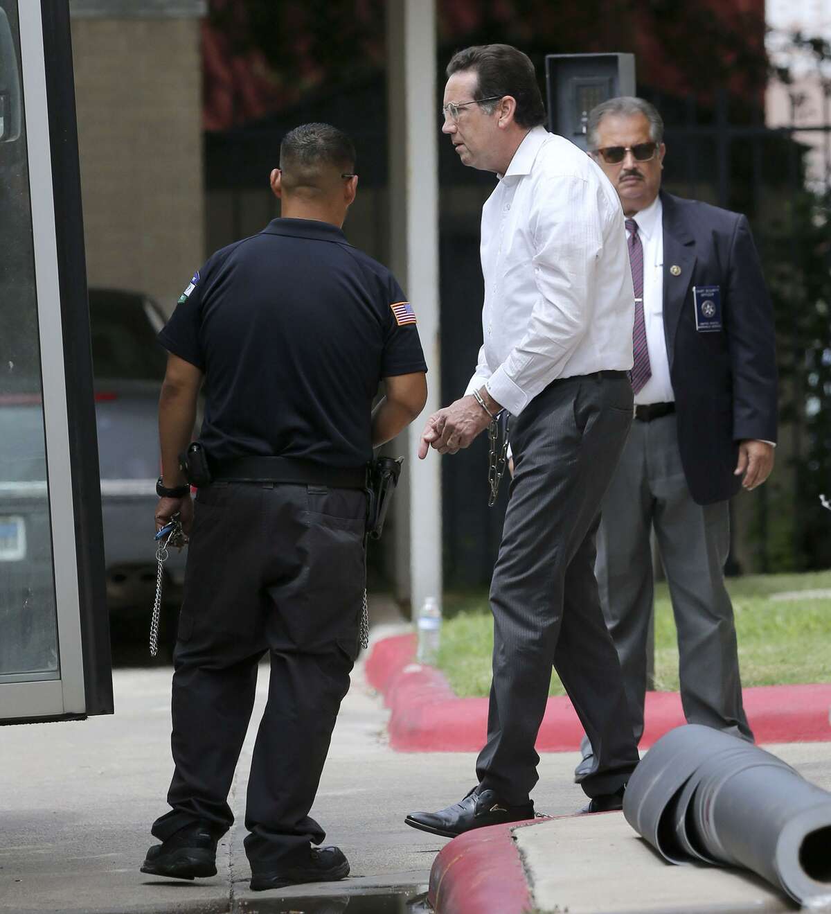 Former Crystal City Manager James Jonas III is remanded into custody after his trial in federal court June 26 in Del Rio. Jonas and Crystal City’s mayor Ricardo Lopez were both found guilty by a jury. Jonas was found guilty on 14 counts including bribery, conspiracy and fraud.