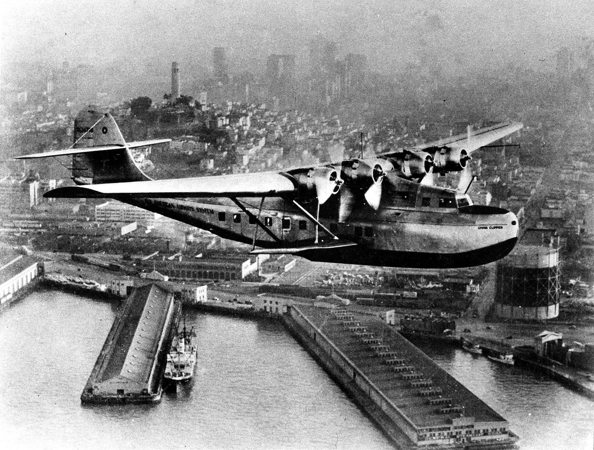Photos of the 1935 China Clipper over SF worthy of hyperbole