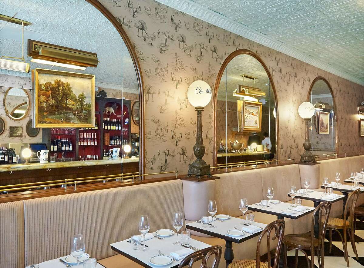 The banquettes at the new Parisian-inspired wine bar and oysterette Petit Marlowe were inspired by a pair of French fashion designer Coco Chanel's driving gloves.