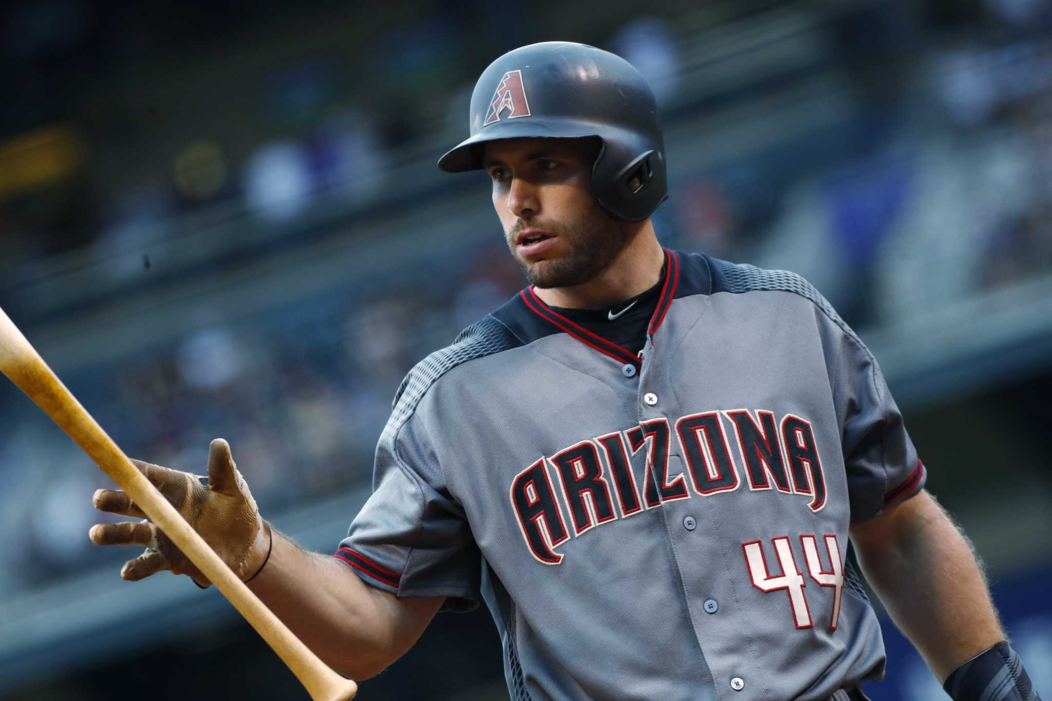 Arizona Diamondbacks' Paul Goldschmidt (44) celebrates his two-run