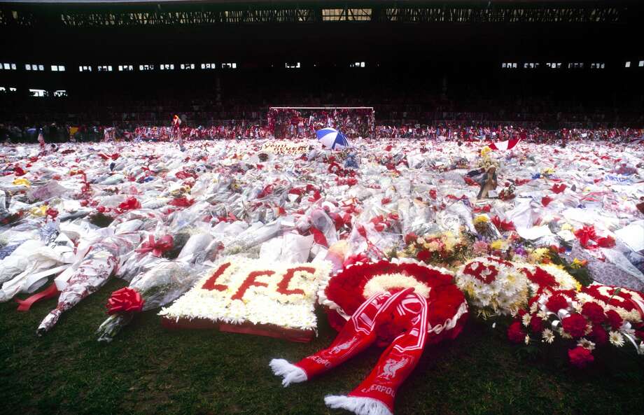 Scenes from 1989 Hillsborough Stadium disaster in Sheffield, England