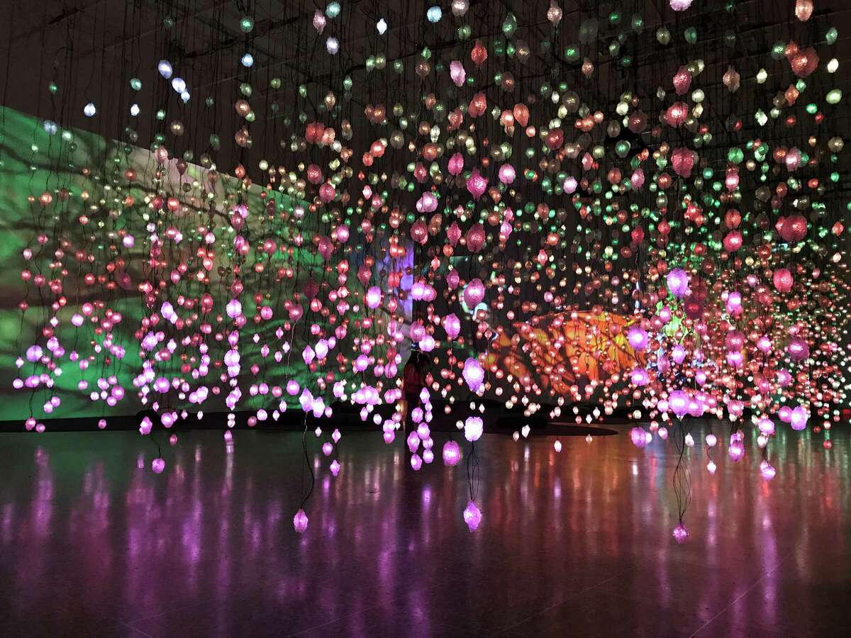 Pipilotti Rist's "Pixel Forest" and "Worry Will Vanish" installations fill the Museum of Fine Arts, Houston's Cullinan Hall with a dazzling sound and light show.