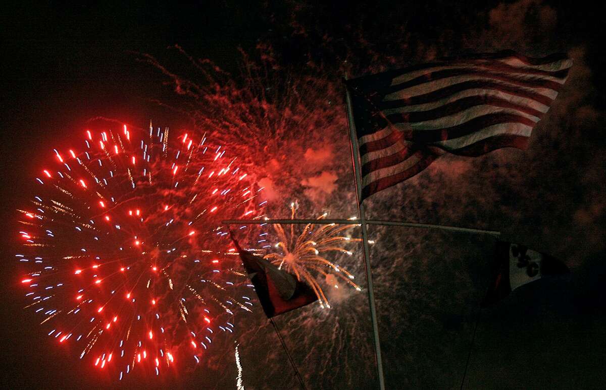 The fireworks are scheduled to begin at 9 p.m. Tuesday at the Fourth of July celebration at Woodlawn Lake Park.