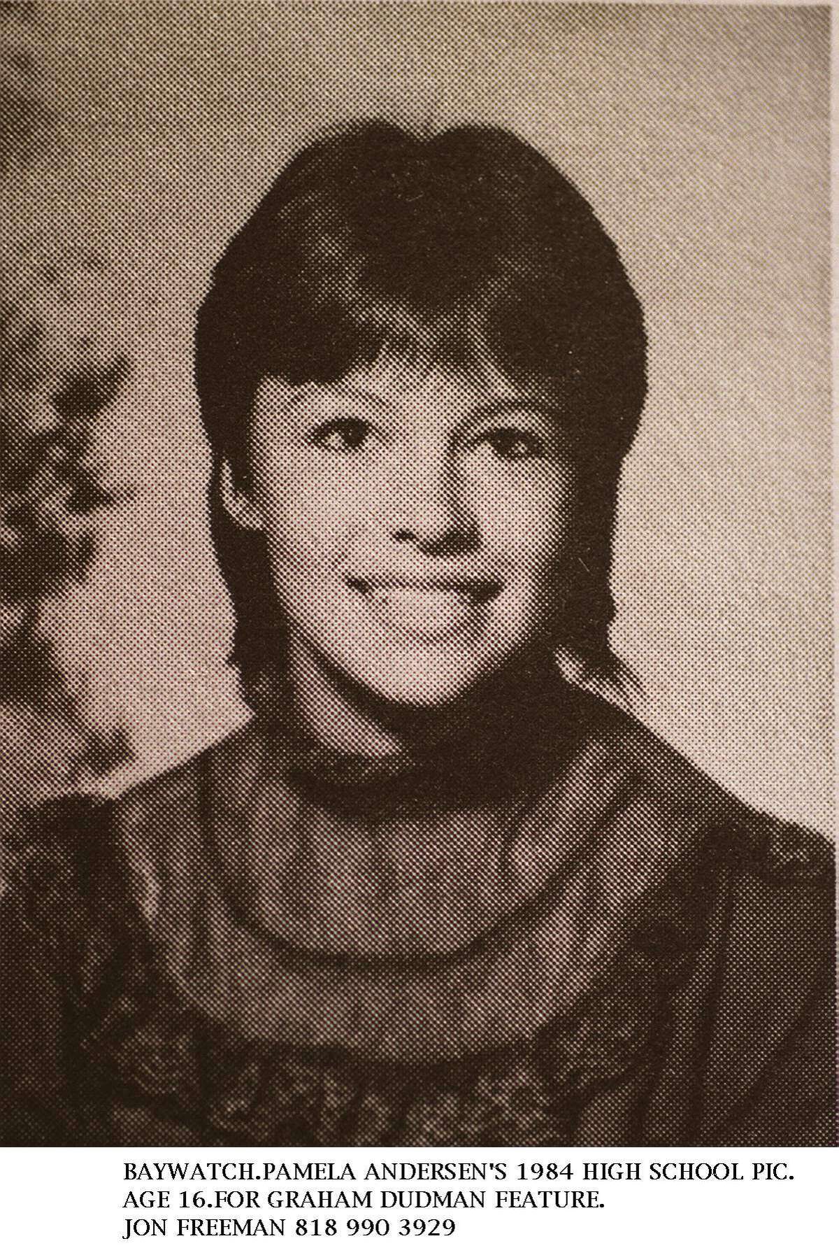 1984: Pamela Anderson poses for her 1984 high school yearbook in Canada.