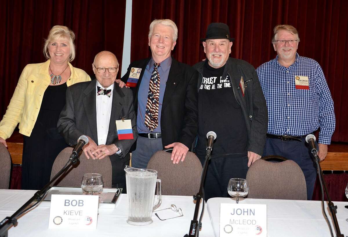 KLIV panel: left to right, it's Kim Vestal, Bob Kieve, John McLeod, Bob Ray, and George Sampson. Photo by Kenny Wardell