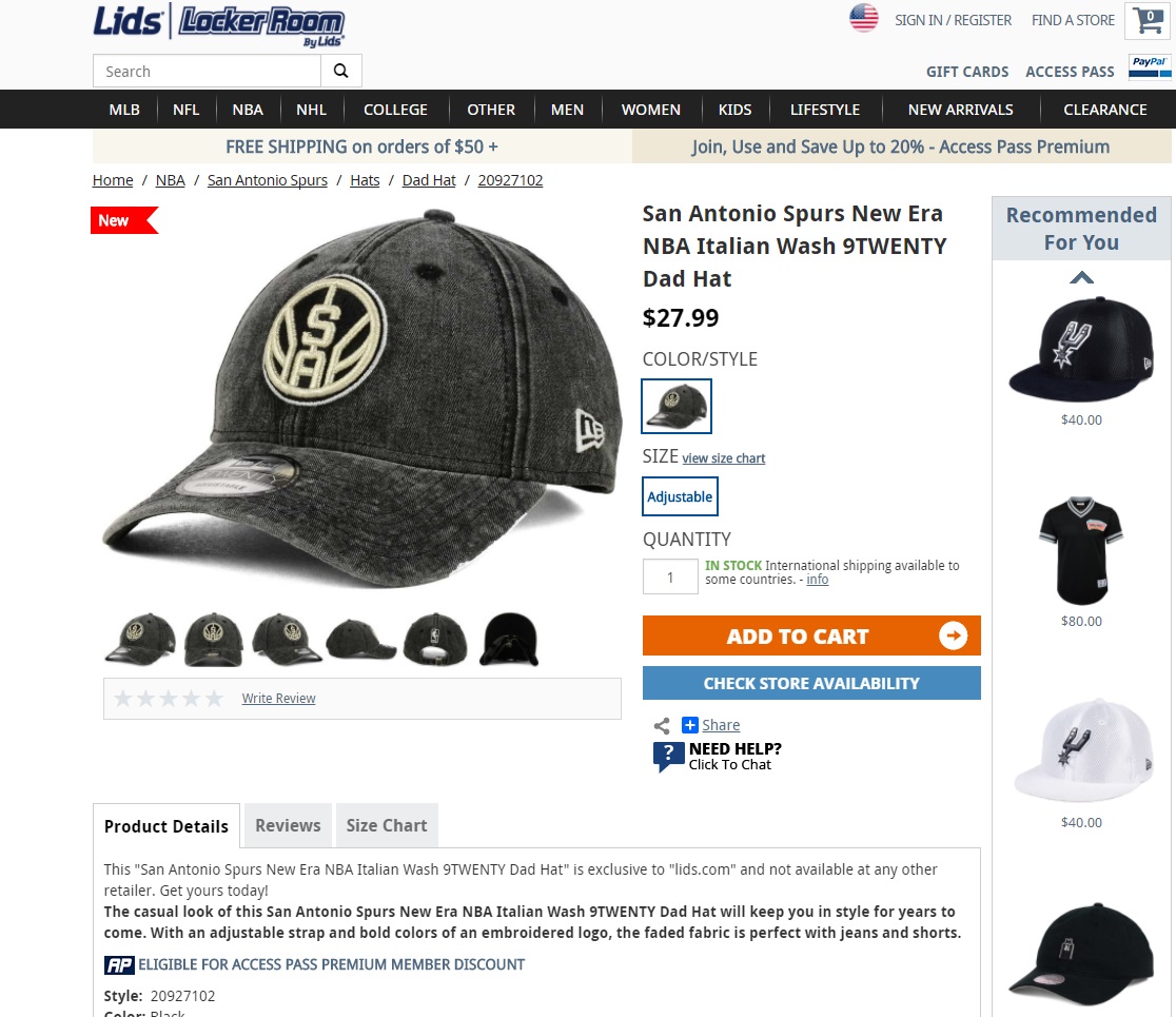 Spurs hats lids online