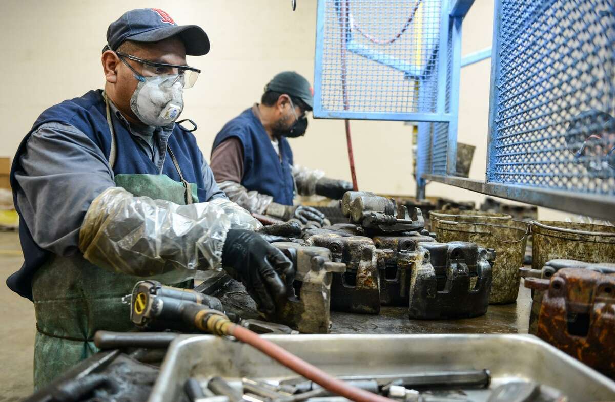 This 2014 file photo shows workers in a Nuevo Laredo, Mexico, brake manufacturing plant. A Federal Reserve Bank of Dallas study says integration of U.S.-Mexico manufacturing under the North American Free Trade Agreement could be key to U.S. global competitiveness.