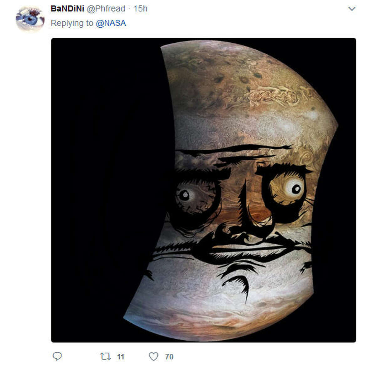 NASA tries to kickstart memes with a photo of Jupiter's 'face'