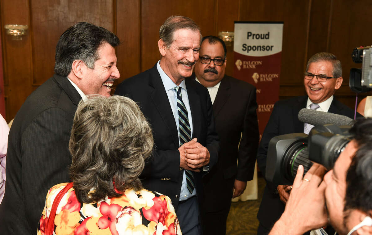 The former President of Mexico, Vicente Fox, held a press conference at the Laredo Country Club during the Laredo Chamber of Commerce Vision 2017 on June 29, 2017.
