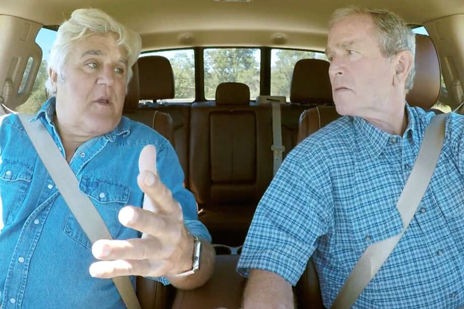 Jay Leno Visits George W Bush Finds Out Presidents Can T Drive On For The Season Premiere Of Hi Cnbc Car Show Jay Leno Came To Visit Former