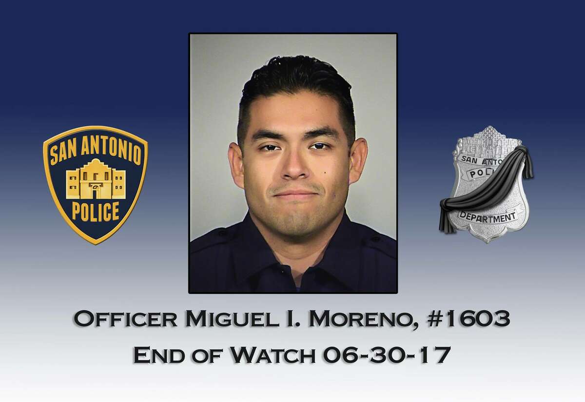 Miguel Moreno San Antonio Police officer Miguel Moreno died June 30, 2017, a day after he was shot in the line of duty. He was 32.