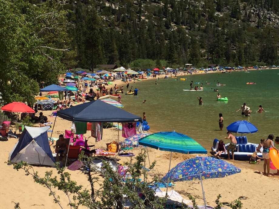 Lots Of Water In Lake Tahoe Means Smaller Beaches Sunbathers