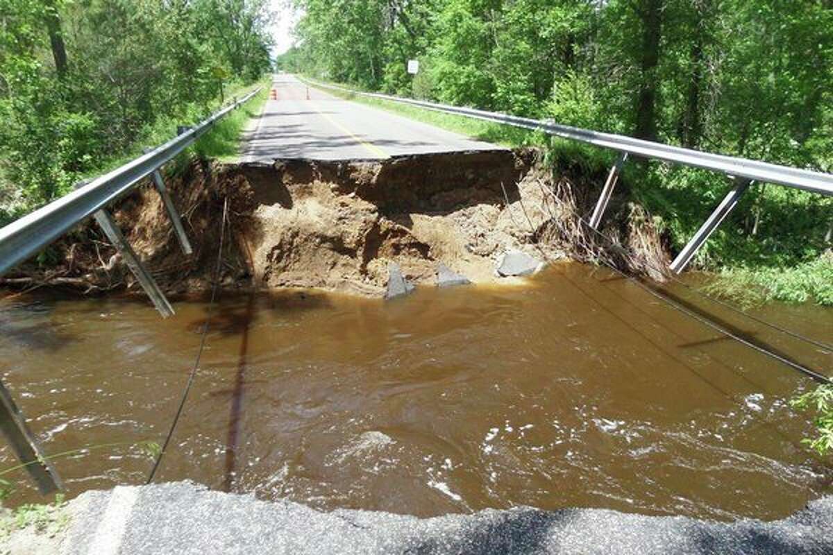 W. Shaffer Road near N. Maggruder Road in Coleman after being washed away by floodwater on Saturday, June 24. (Provided by Debby Farison Michalak)