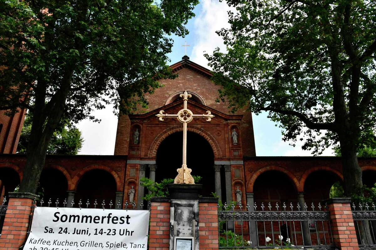View of St. Johannis Protestant church which houses the Ibn Rushd-Goethe-mosque in Berlin on June 16, 2017. Founded by Seyran Ates, the mosque aims to establish a humanistic, secular and liberal reading of Islam. / AFP PHOTO / John MACDOUGALLJOHN MACDOUGALL/AFP/Getty Images