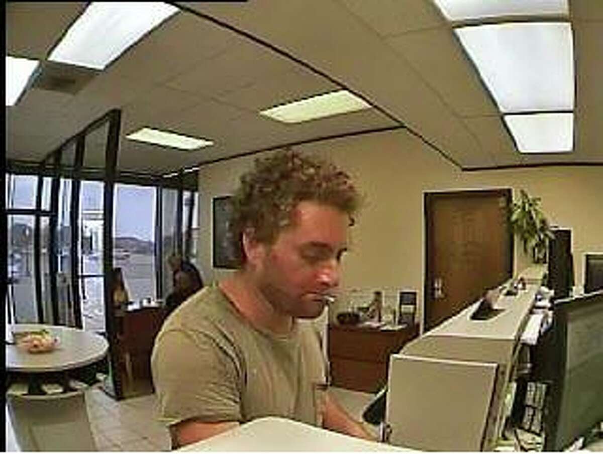 The bank security camera captured video of the suspect.