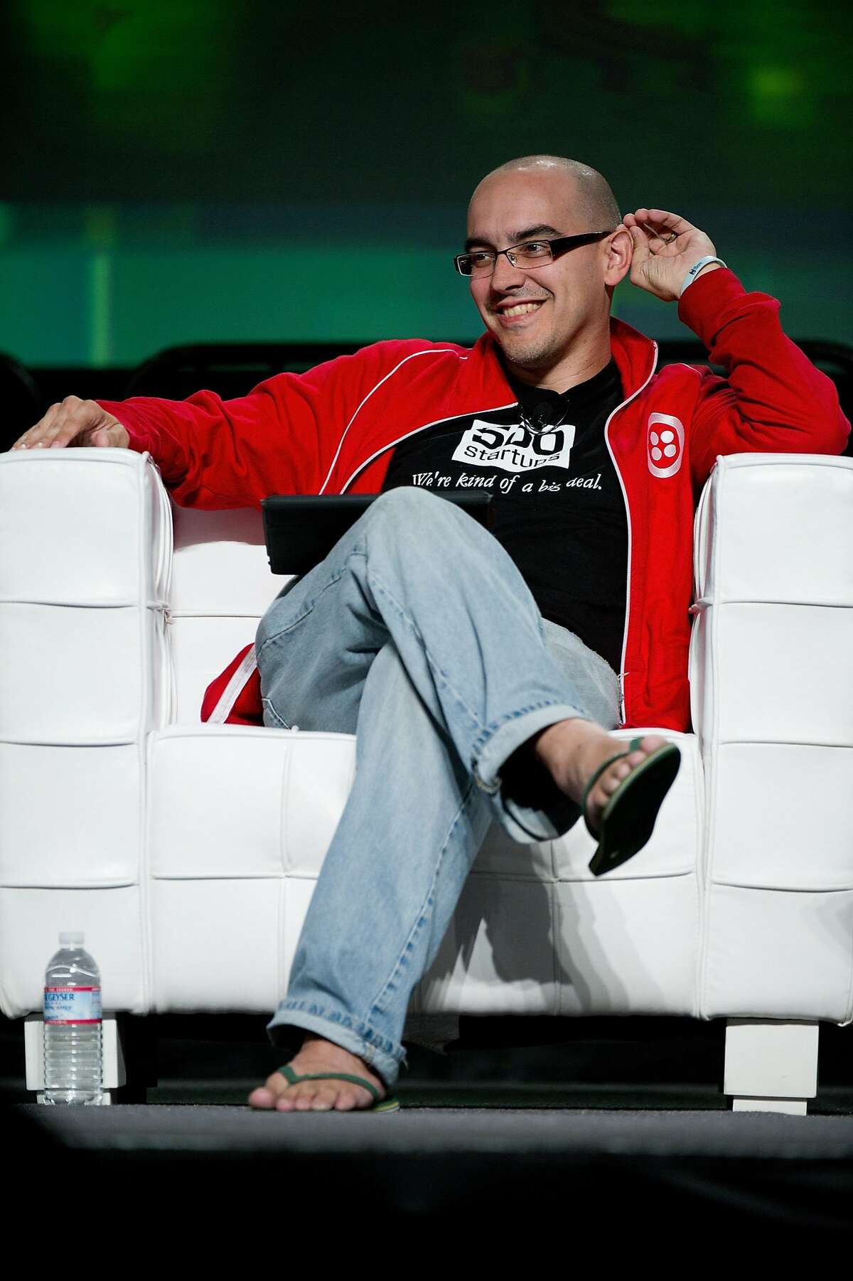 Dave McClure, founding general partner at 500 Startups, speaks during a group discussion at the TechCrunch Disrupt SF 2011 conference in San Francisco, California, U.S., on Wednesday, Sept. 14, 2011. More than 2,000 attendees are expected at the conference and 30 startup companies are planning to launch as part of the "Startup Battlefield" program. Photographer: David Paul Morris/Bloomberg *** Local Caption *** Dave McClure
