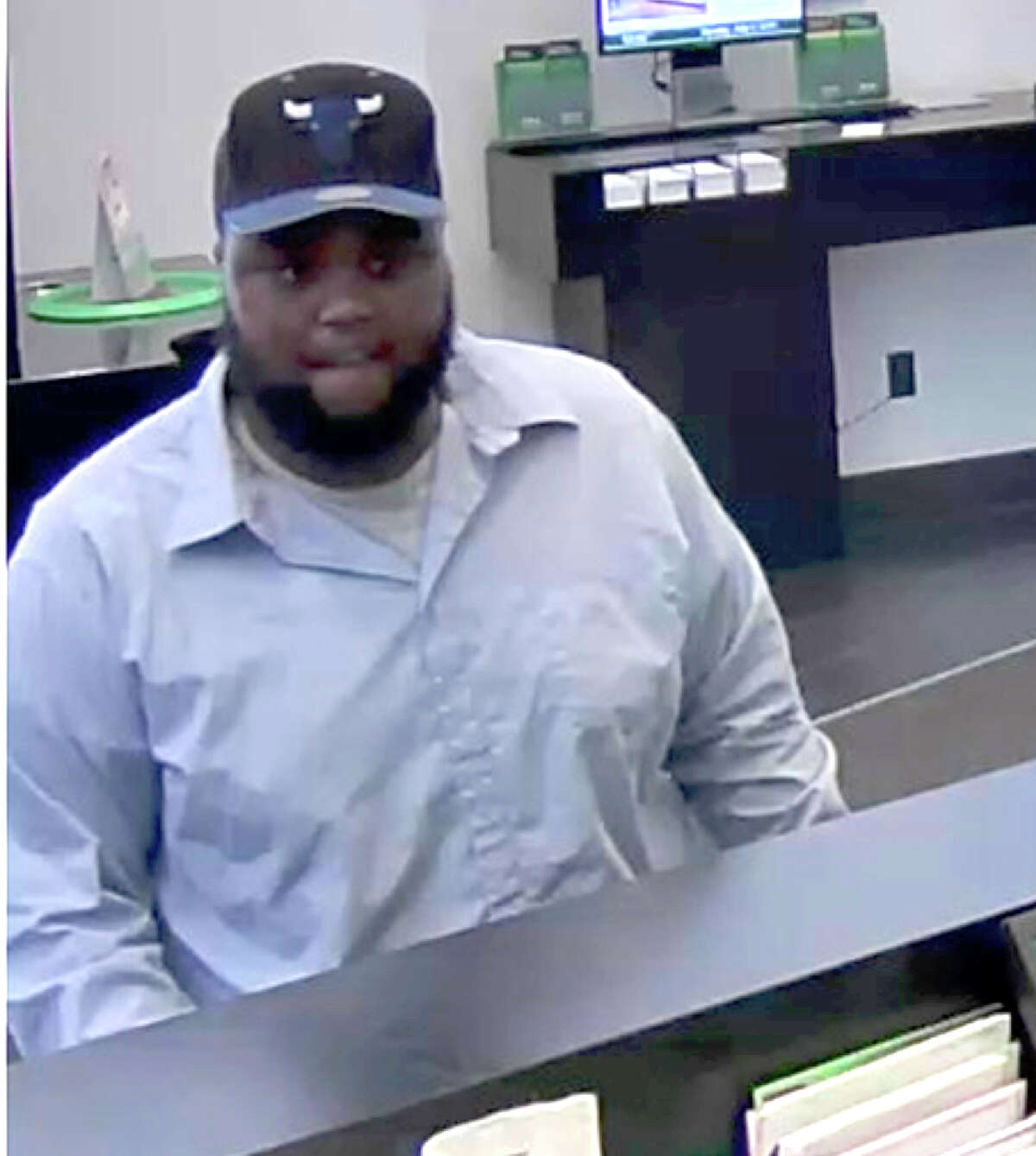 Police say this man robbed the Post Road East TD Bank. The suspect was described as a black male, approximately 6’1” tall with a heavy build and scruffy beard, wearing a Chicago Bulls baseball cap. Anyone who recognizes the suspect or has information is urged to call the Westport Detective Bureau at 203-341-6080.