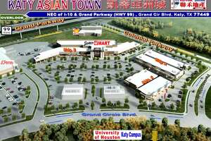 Private developers are building "Katy Asian Town" at the northeast corner of the Grand Parkway and Interstate 10. The 15.5-acre center will be anchored by an H Mart, a popular Asian grocery store chain.